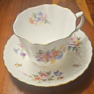 Floral Bone China Teacup and Saucer Set